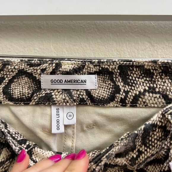 NWT $169 Good American Good Legs High Rise Snake Print Jeans - Picture 8 of 8